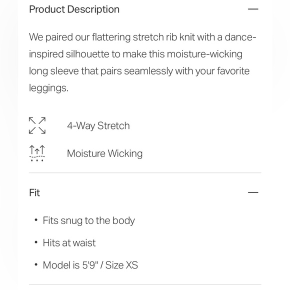 NWOT Vuori Black Long Sleeve Pose Scoop Neck Top - Picture 5 of 5